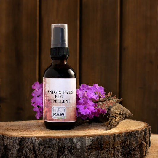 Raw dog food supplements, natural pet supplements, dog probiotic powder, raw goat milk for dogs, green-lipped mussel, omega-3 for dogs, kelp for dogs, turmeric for dogs, milk thistle for dogs, immune support for dogs, anti-inflammatory herbs, holistic pet care, natural dog wellness, herbal remedies for dogs, Ottawa, Local, Gatineau, Wakefield, Chelsea, Russel, Hands & Paws Bug Repellent