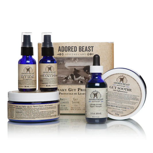Adored Beast, Adored Beast Apothecary, Love Bugs probiotic, Gut Soothe, Healthy Gut, Liver Tonic, Phyto Synergy, Rebalancer, Leaky Gut protocol, Yeasty Beast protocol, natural homeopathic remedies for dogs, natural pet health supplements, holistic dog support, Ottawa, Local, Gatineau, Wakefield, Chelsea, Russel, Leaky Gut Protocol, Gut Seal, Anti-Vaccinosis, Liver Tonic, Healthy Gut