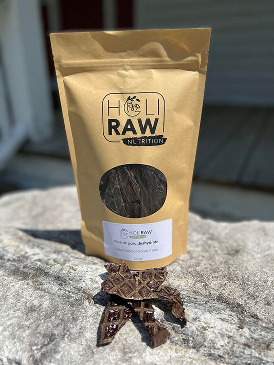 Raw dog food, raw pet food, frozen raw dog food, raw dog meals, natural raw dog food, raw food for dogs, BARF diet for dogs, biologically appropriate dog food, fresh raw dog food, healthy dog food, grain-free dog food, holistic dog food, raw dog food delivery, raw nutrition for pets, raw dog food Canada, Ottawa, Local, Gatineau, Wakefield, Chelsea, Russel, Treats, Dehydrated Pork Liver