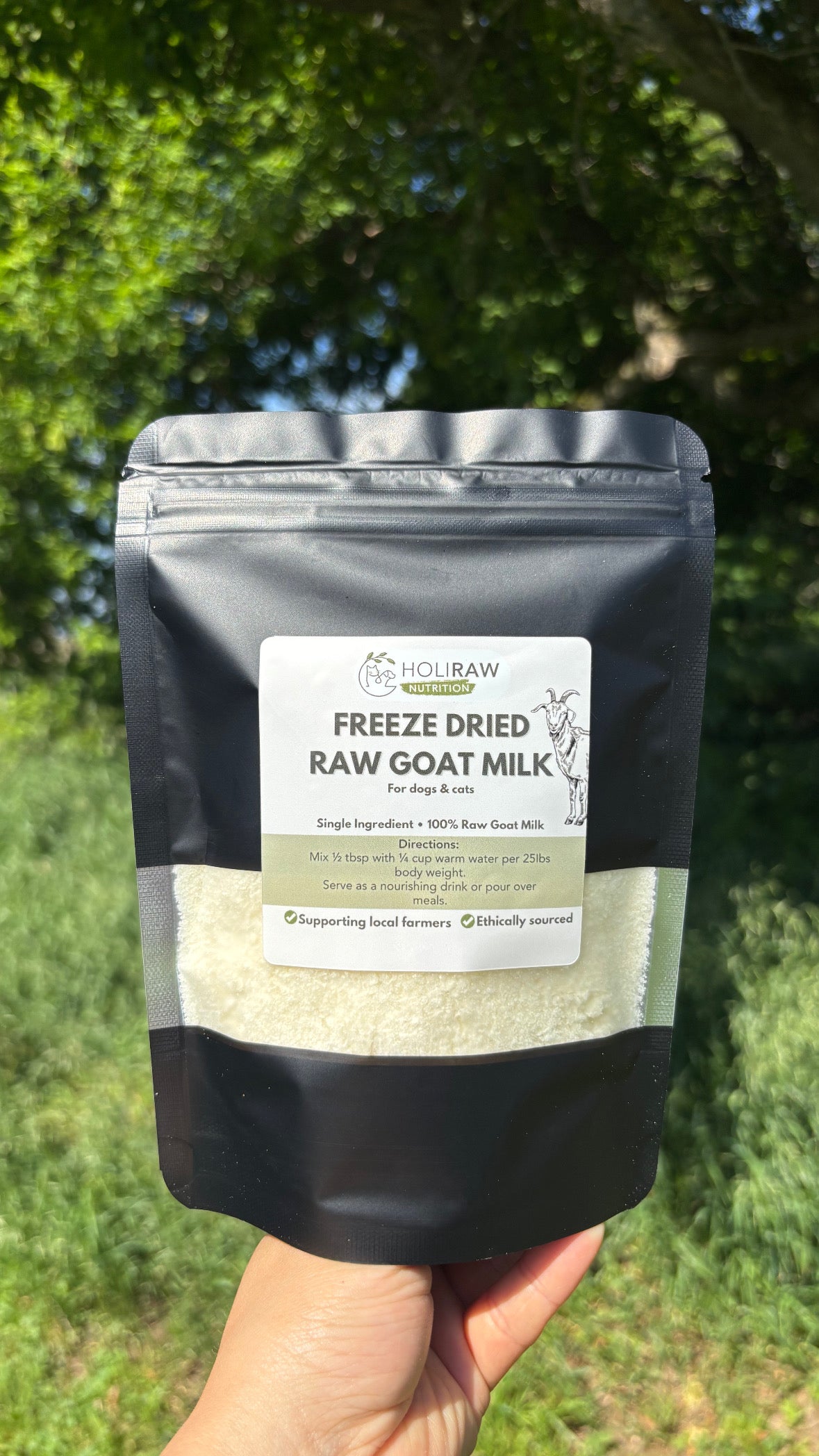 Freeze dried goat milk