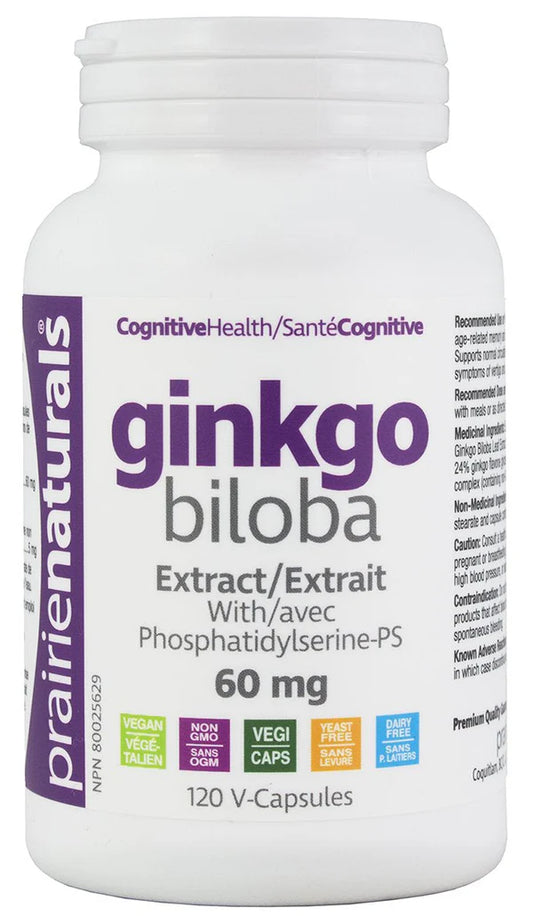 Prairie Naturals Ginkgo Biloba extract 120 capsules