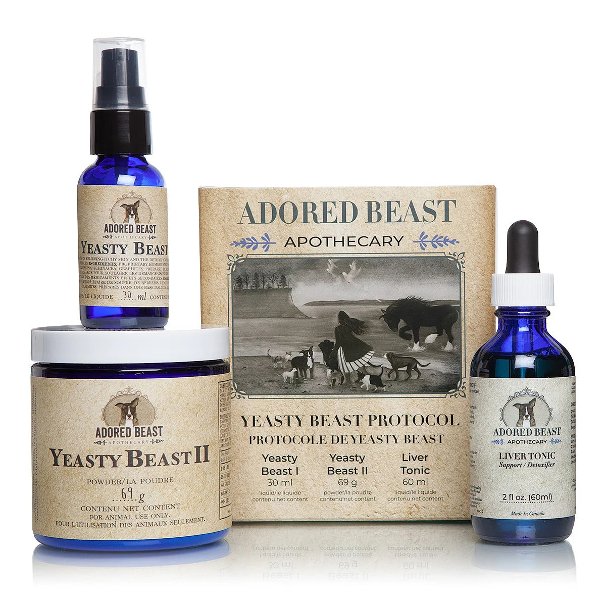 Adored Beast Yeasty Beast Protocol for Dogs - 3 product kit